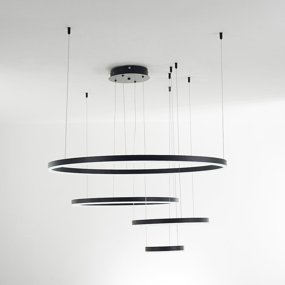 Moderne hanglamp Tir-Circle zwart/goud/koffie metaal