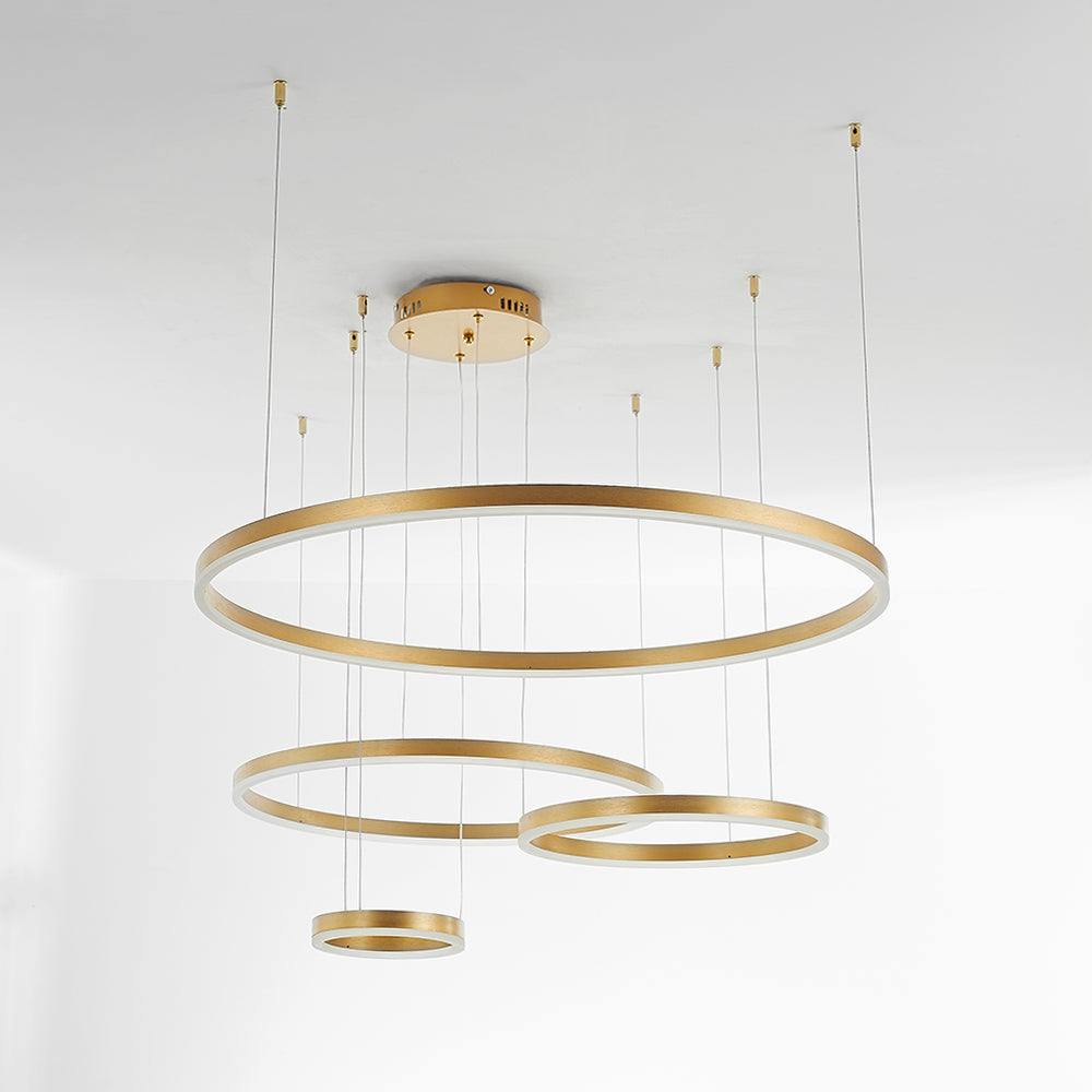 Moderne hanglamp Tir-Circle zwart/goud/koffie metaal