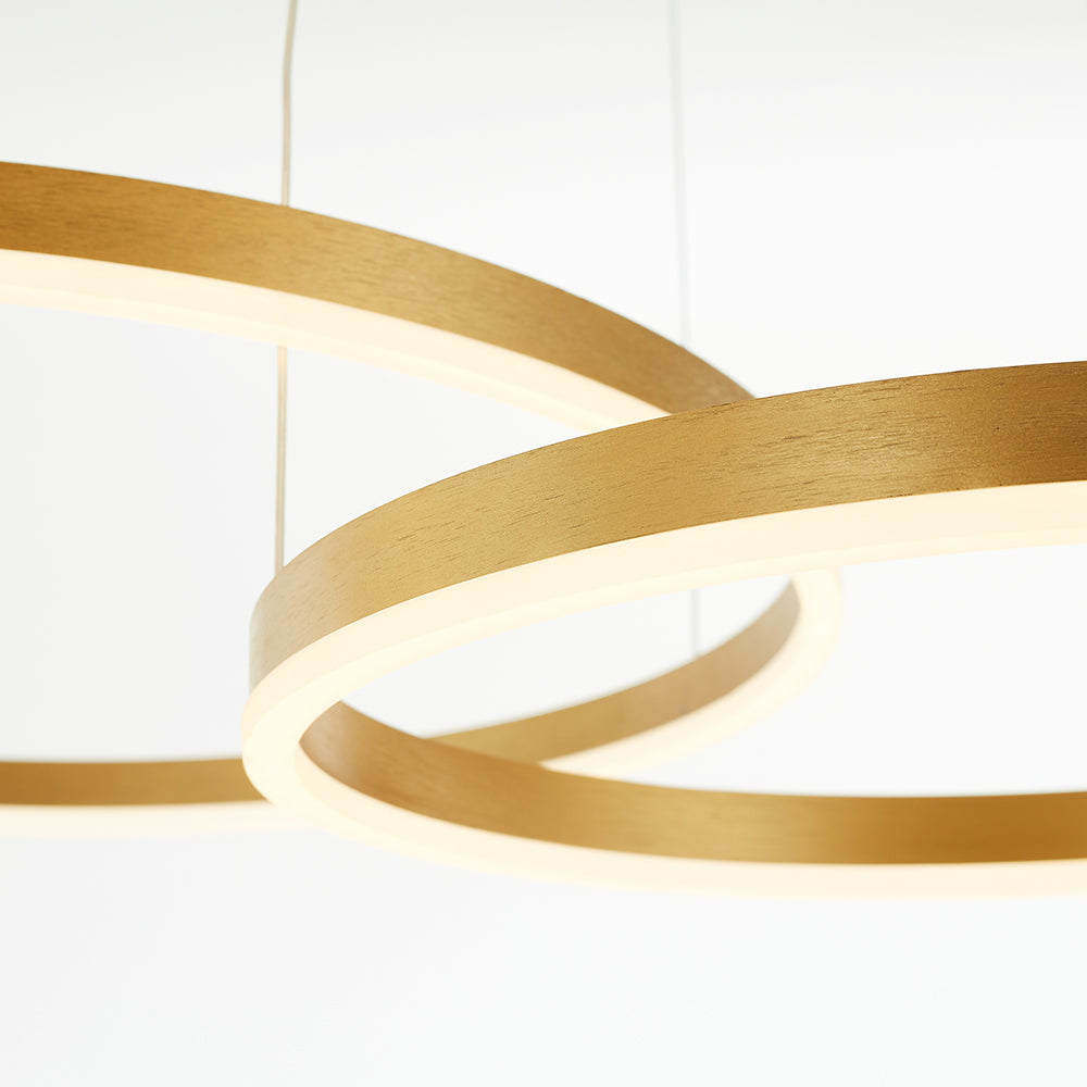 Moderne hanglamp Tir-Circle zwart/goud/koffie metaal