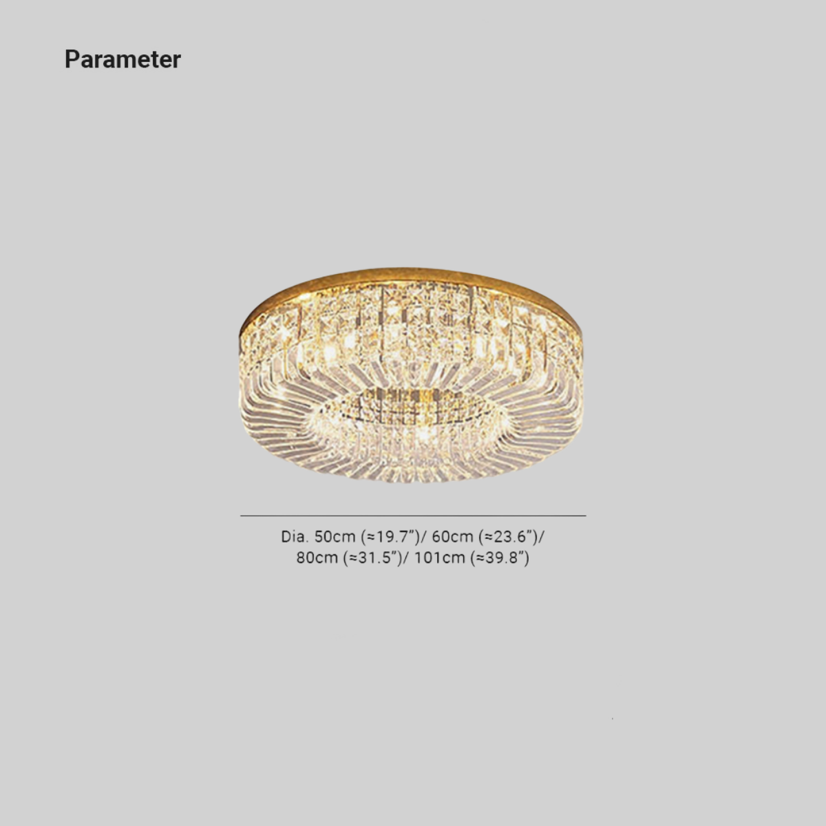 Luxe kristallen plafondlamp met metalen/kristallen afwerking