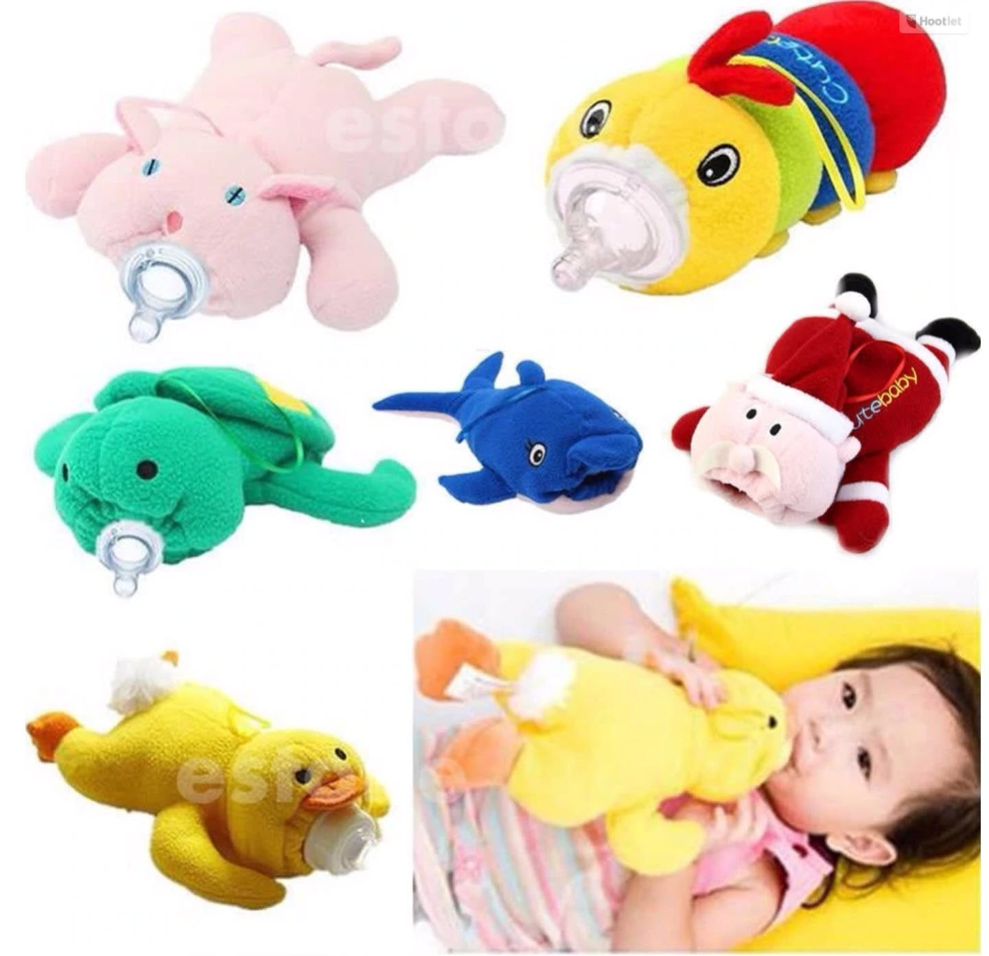 Schattig Dier 2-in-1 Flessenwarmer en Knuffelspeelgoed