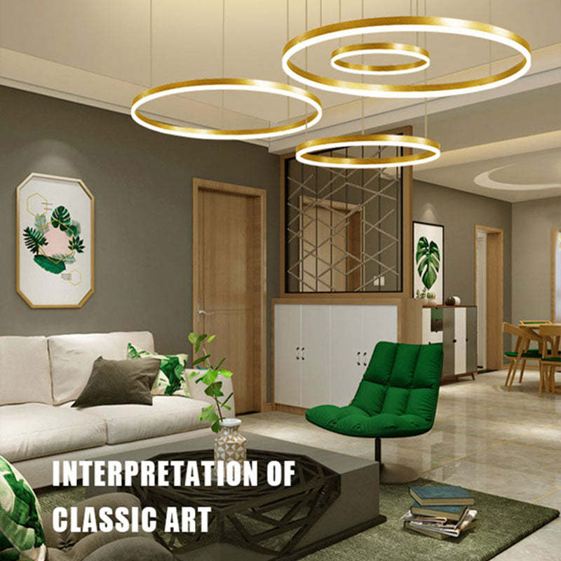 Moderne hanglamp Tir-Circle zwart/goud/koffie metaal