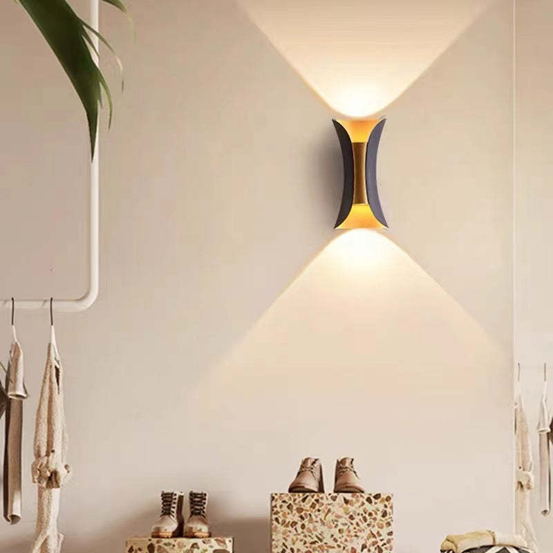 Moderne LED buitenmuurverlichting goud/wit tuin/corridor