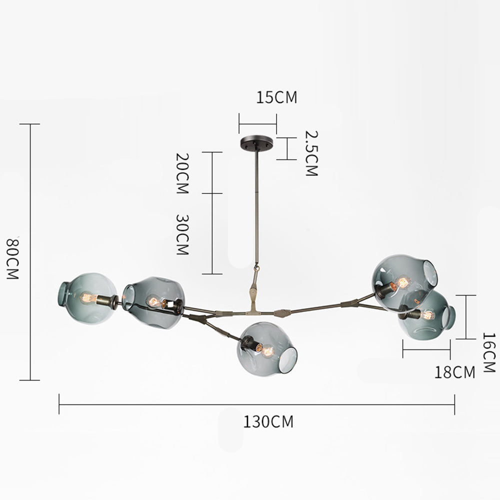 Artistieke Bellen Blauwe Glazen Kroonluchter Lichtarmatuur