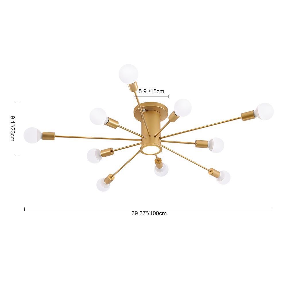 Mid Century Semi Opbouw Sputnik Lamp