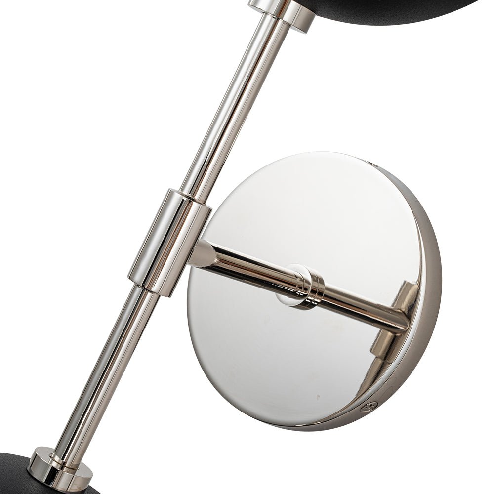Retro mid-eeuws 2-licht opaal glas bol lineaire wandlamp