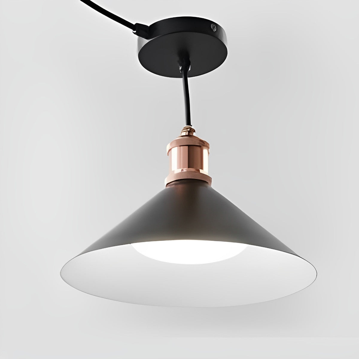 Waterproof Solar Classic Conical Shade LED Pendant Light Hanging Lights