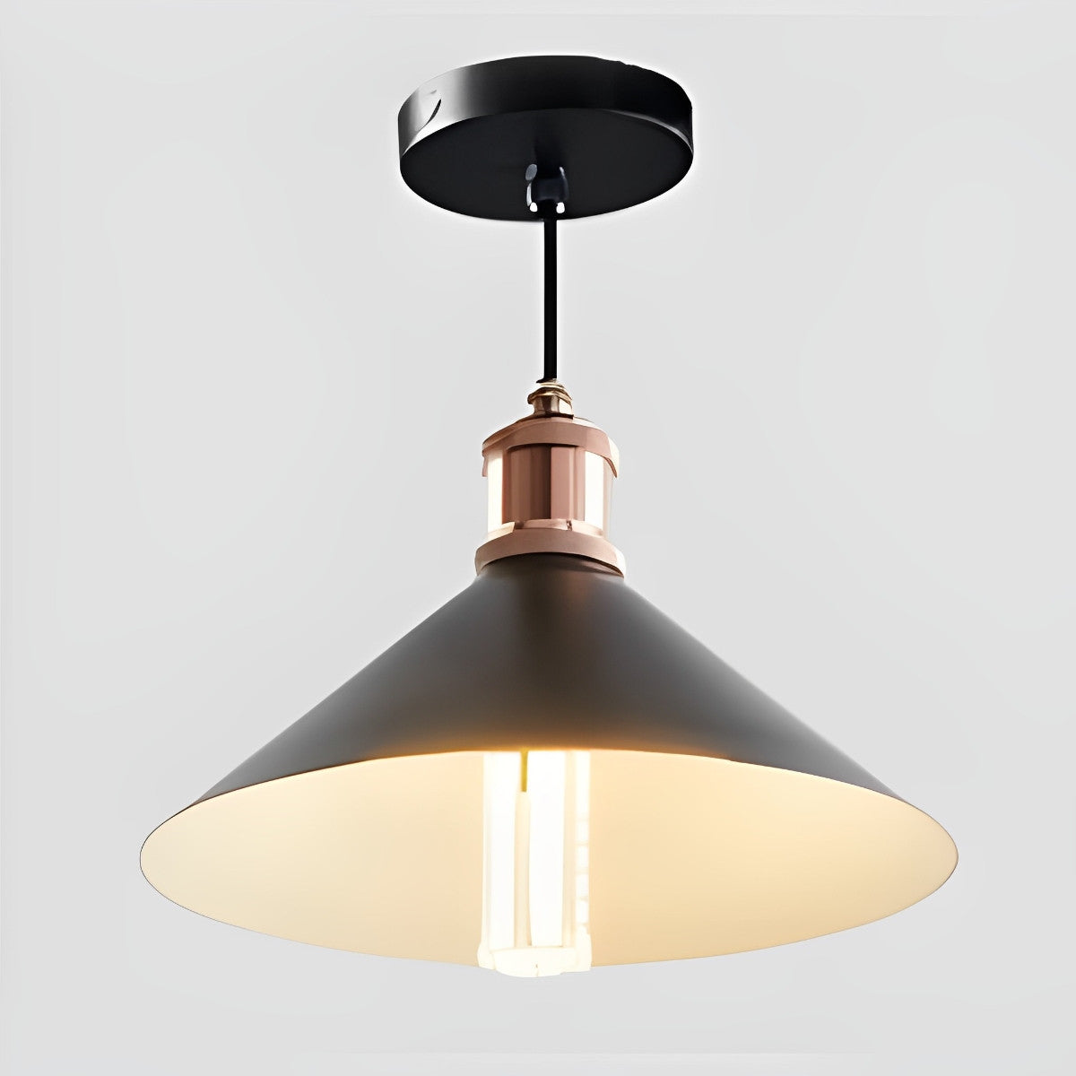 Waterproof Solar Classic Conical Shade LED Pendant Light Hanging Lights