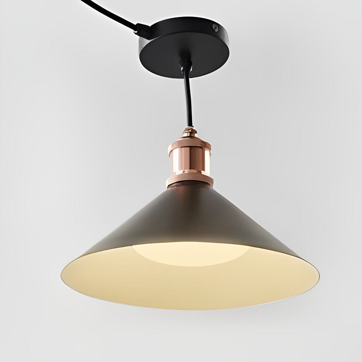Waterproof Solar Classic Conical Shade LED Pendant Light Hanging Lights
