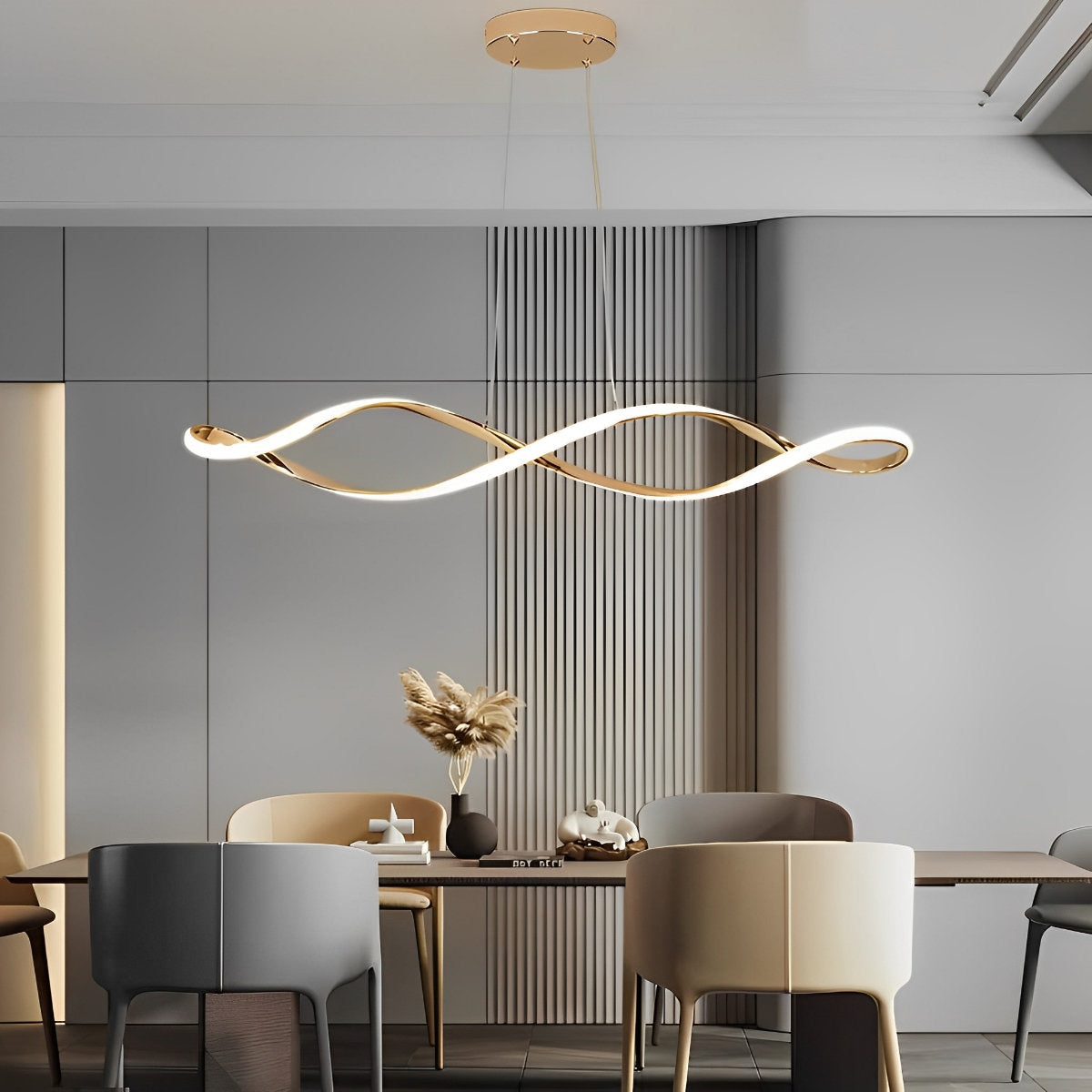 Creative Waves traploze dimbare LED elektrolytische moderne kroonluchter