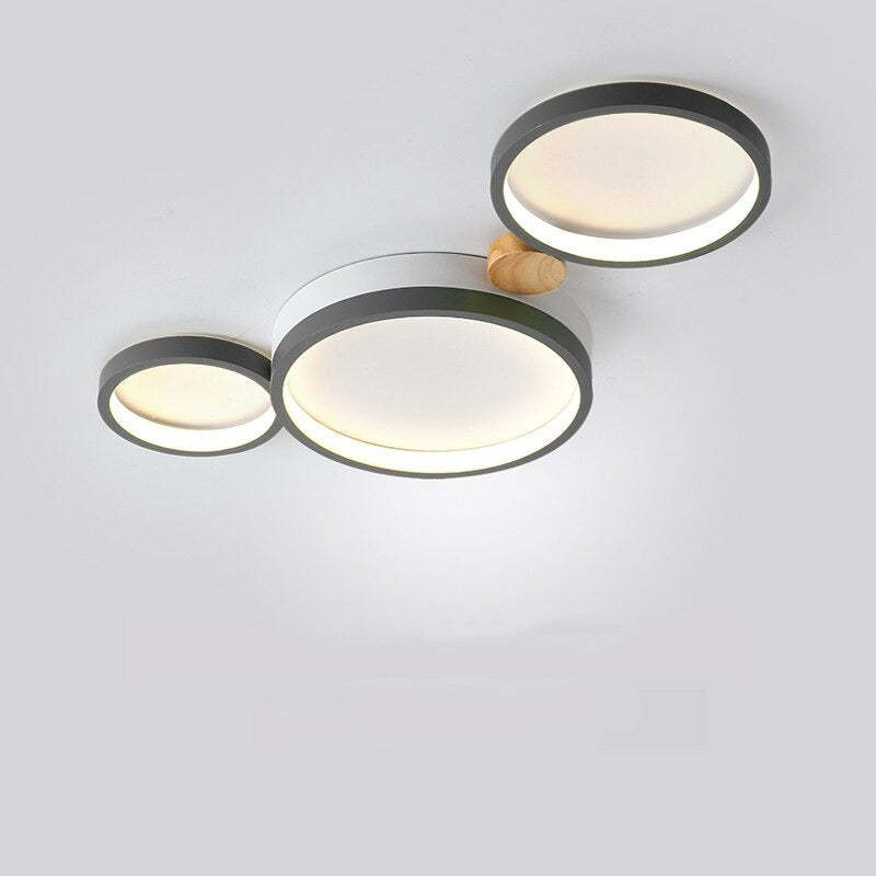 Ronde Opbouw Plafondlamp Wit Grijs Groen Slaapkamer