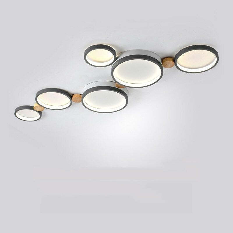 Ronde Opbouw Plafondlamp Wit Grijs Groen Slaapkamer
