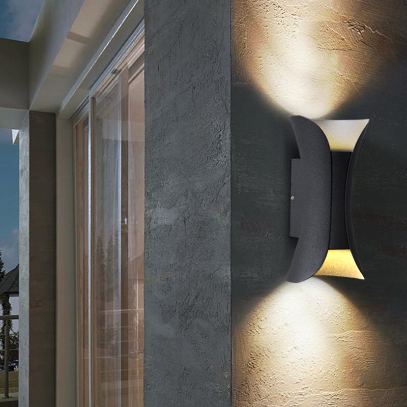 Gebogen LED Op- en Neer Verlichting Waterdicht Aangedreven Buiten LED Licht