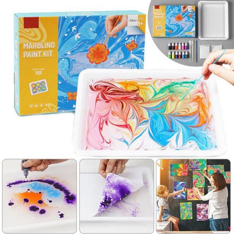 Art Water Marbling Schilderset – Maak Prachtige Kunstwerken met Gemarmerde Patronen voor Alle Leeftijden