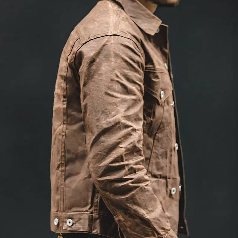 Men's Vintage Brown Waxed Cotton Jacket