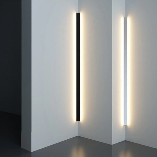Minimalistische lineaire wandlamp met LED-sfeerverlichting