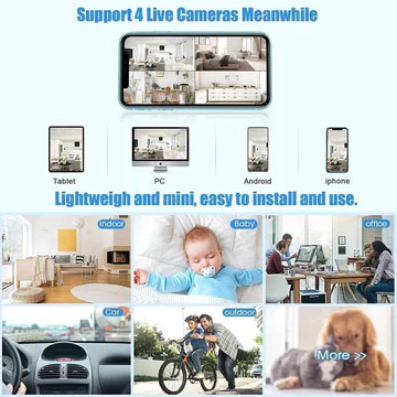 Mini Draadloze Magnetische Camera met Audio en Video Live Feed
