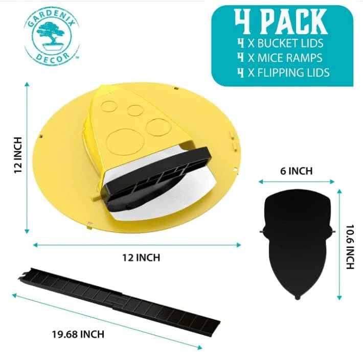 4-Pack Emmerdeksel Muizenvanger