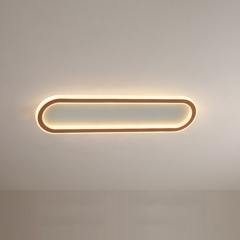 Minimalistische rechthoekige plafondlamp met vlakke montage