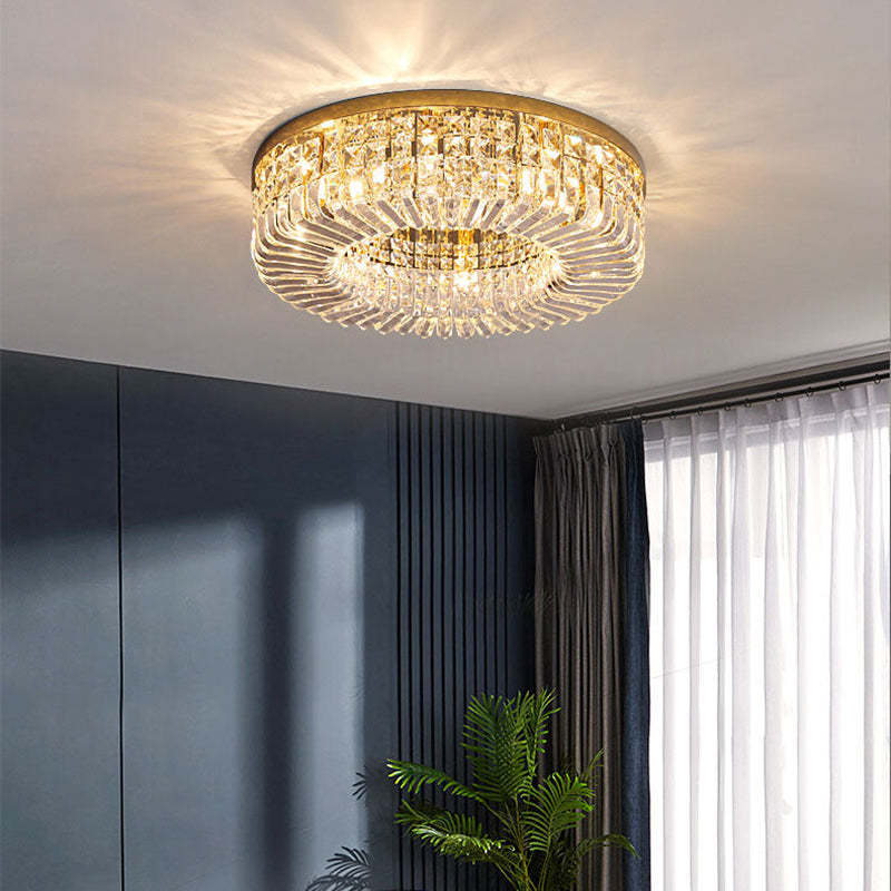 Luxe kristallen plafondlamp met metalen/kristallen afwerking