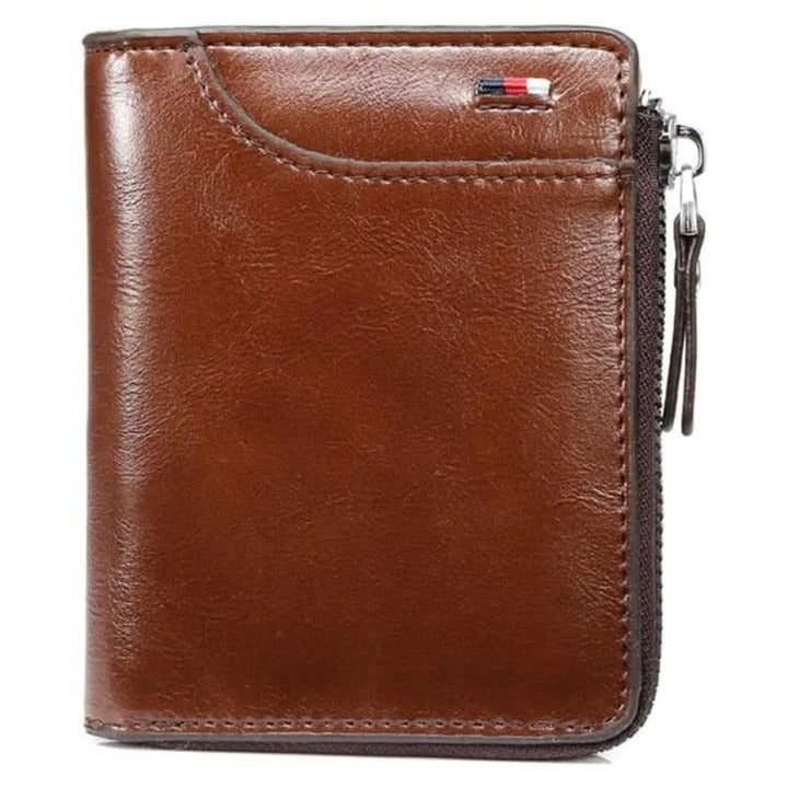 RFID Blocking Zipper Wallet for Men with Multi Card Holder Design