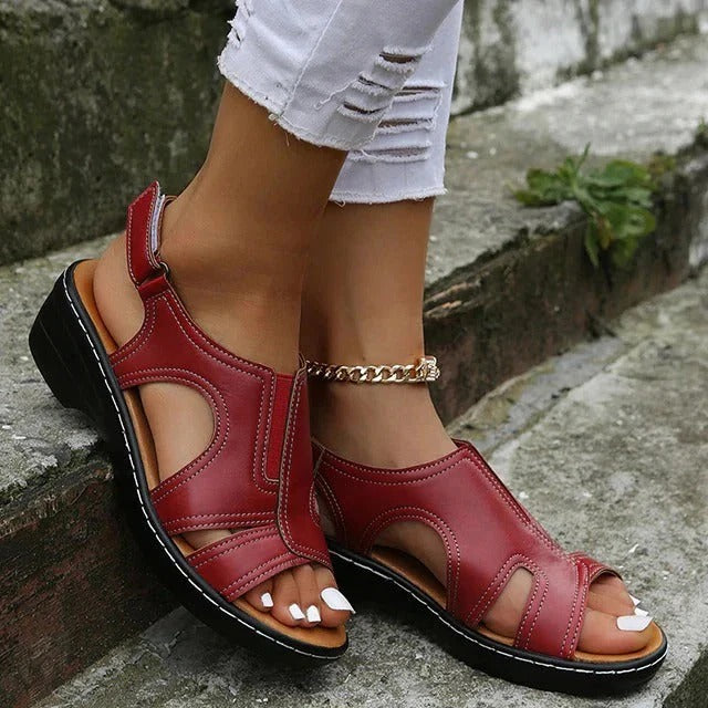 Premium Leder Keilsandaletten