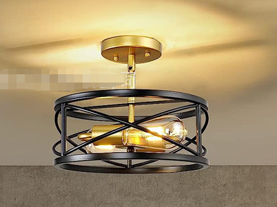 Moderne Drum Glas Semi-Opbouw Plafondlamp