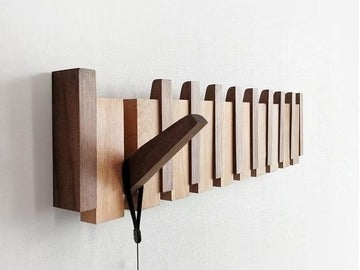Handgemaakte houten kapstok