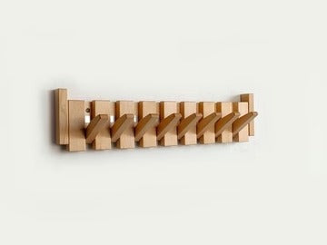 Handgemaakte houten kapstok
