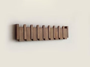 Handgemaakte houten kapstok