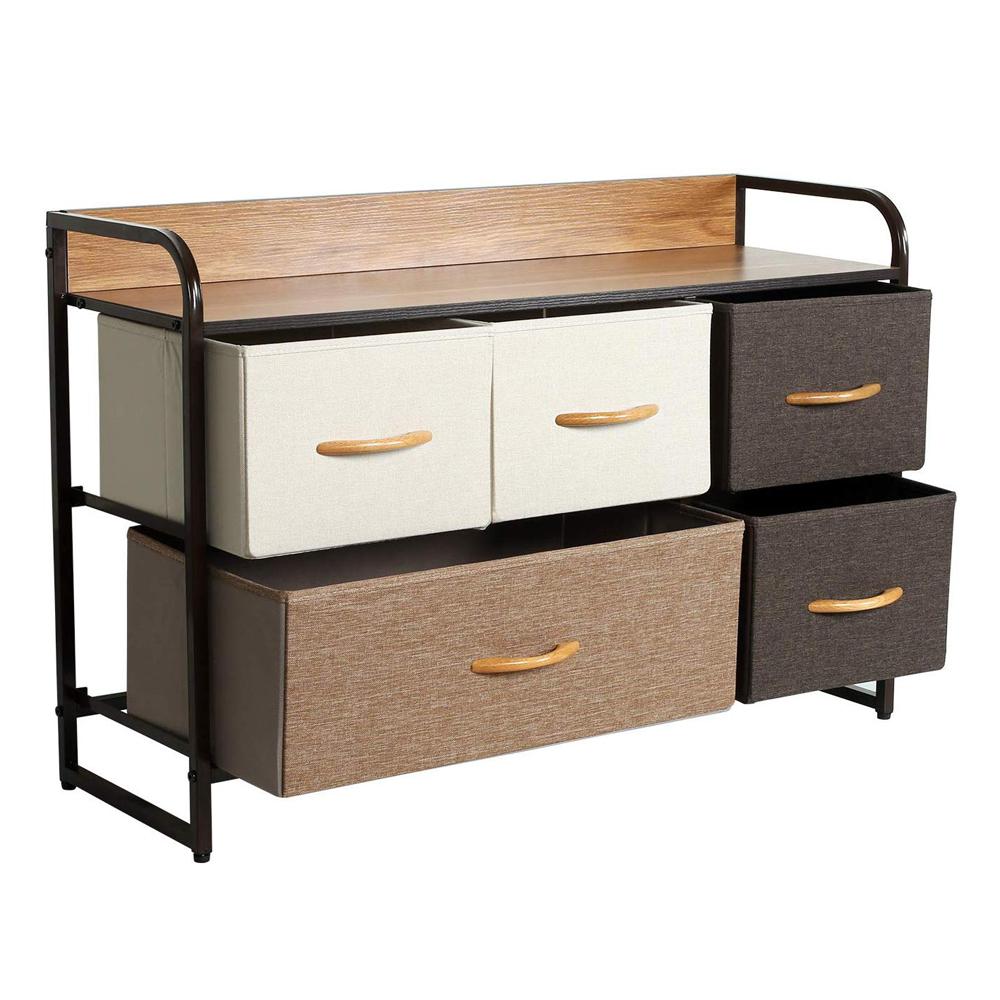 Kindercommode - Kindercommode voor Kinderkamer - Jongenscommode voor Babykamer - Kast met Stoffen Lades voor Kinderen