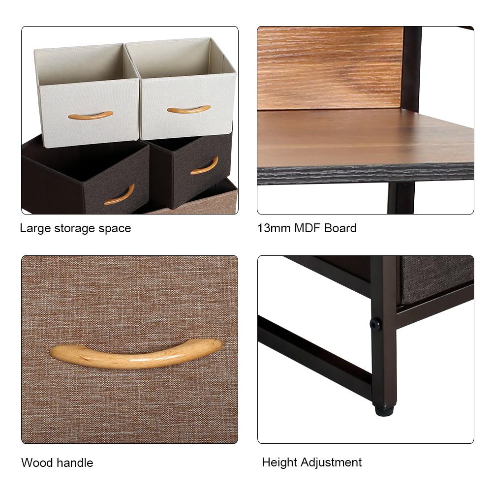 Kindercommode - Kindercommode voor Kinderkamer - Jongenscommode voor Babykamer - Kast met Stoffen Lades voor Kinderen