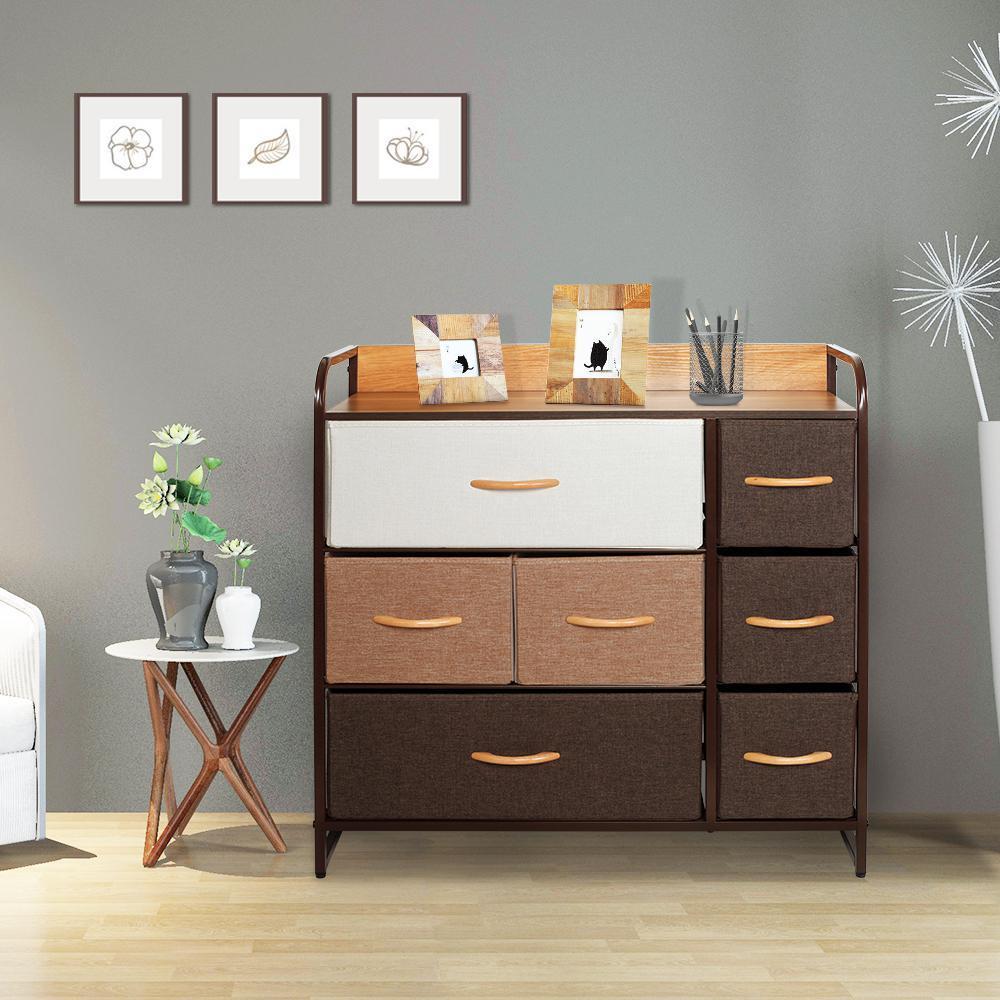 Kindercommode - Kindercommode voor Kinderkamer - Jongenscommode voor Babykamer - Kast met Stoffen Lades voor Kinderen