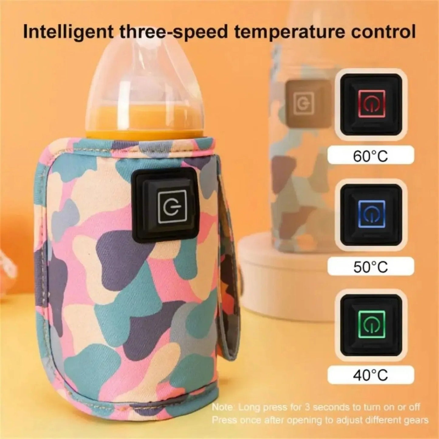 Draagbare Melk Waterverwarmer Fles | Instelbare Temperatuurregeling