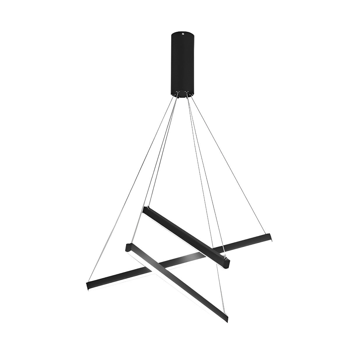 Minimalistische Strip Traploze Dimmen LED Zwarte Moderne Kroonluchter met Afstandsbediening