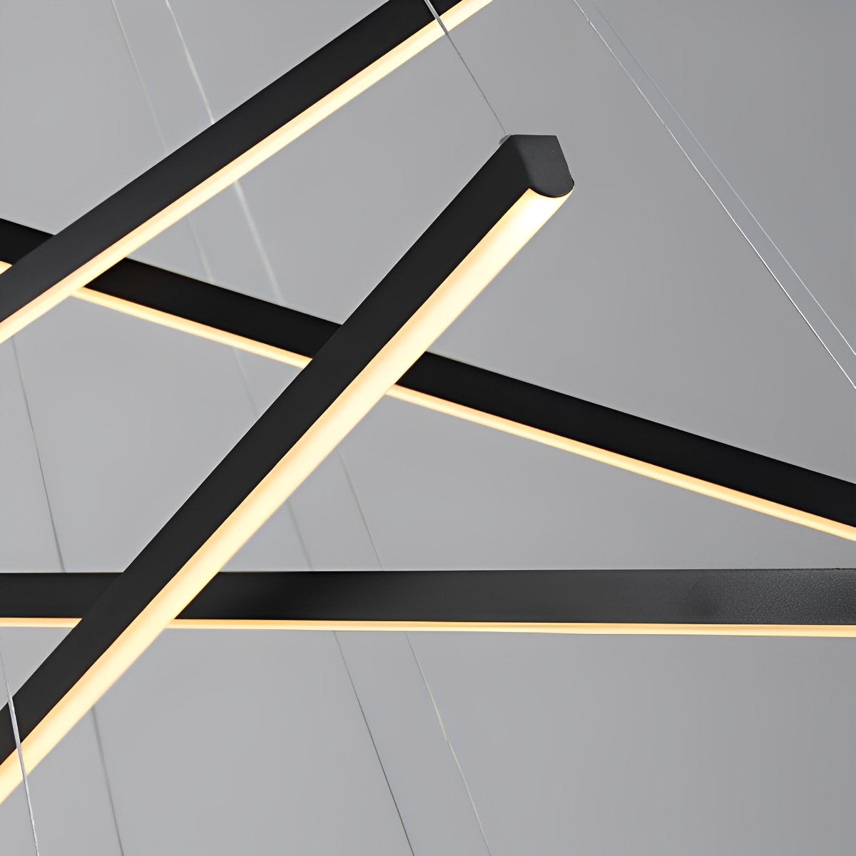 Minimalistische Strip Traploze Dimmen LED Zwarte Moderne Kroonluchter met Afstandsbediening