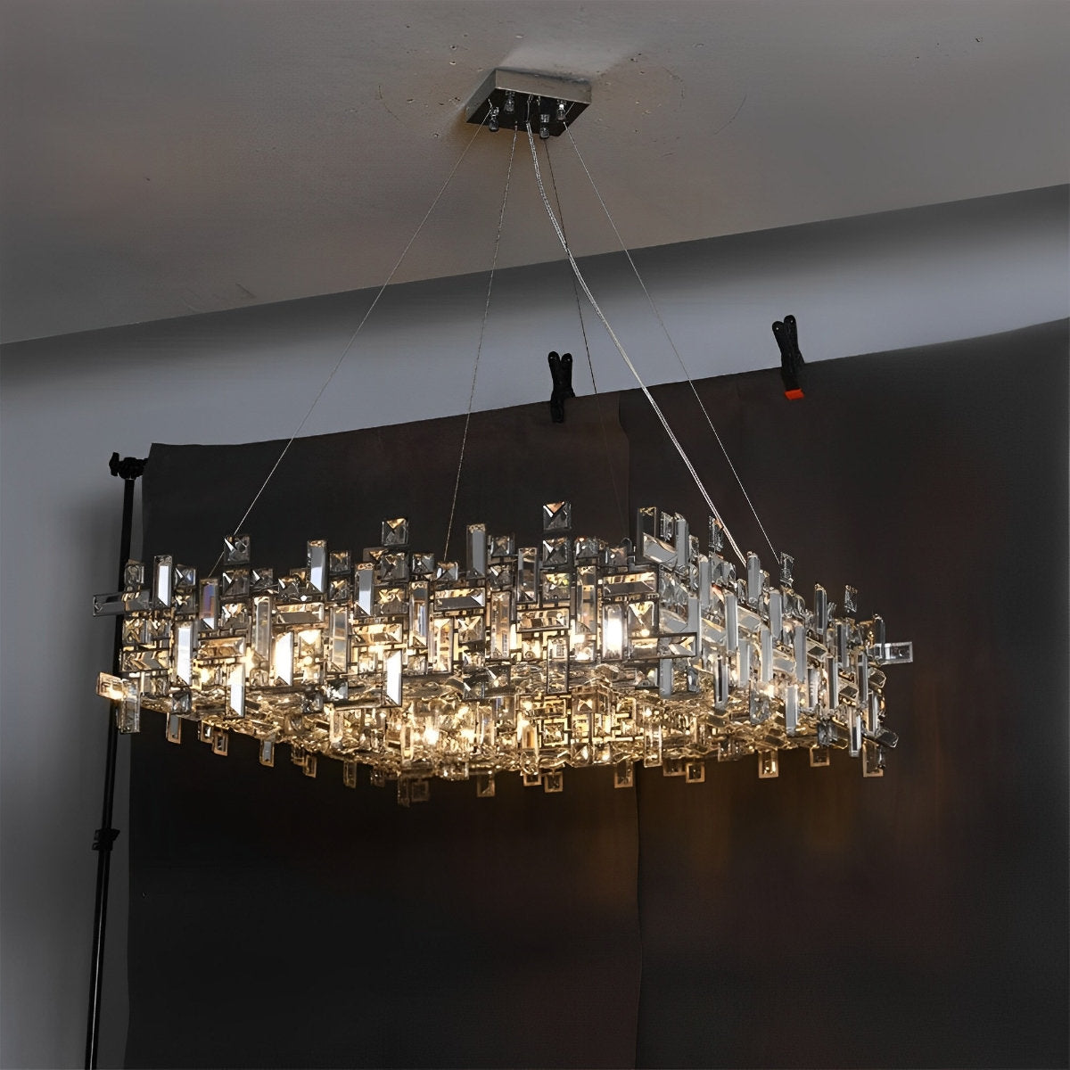 Moderne Luxe Geometrische Schijnende Kristallen Kroonluchter Verlichting