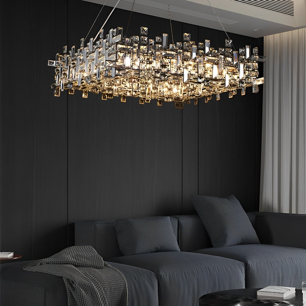 Moderne Luxe Geometrische Schijnende Kristallen Kroonluchter Verlichting