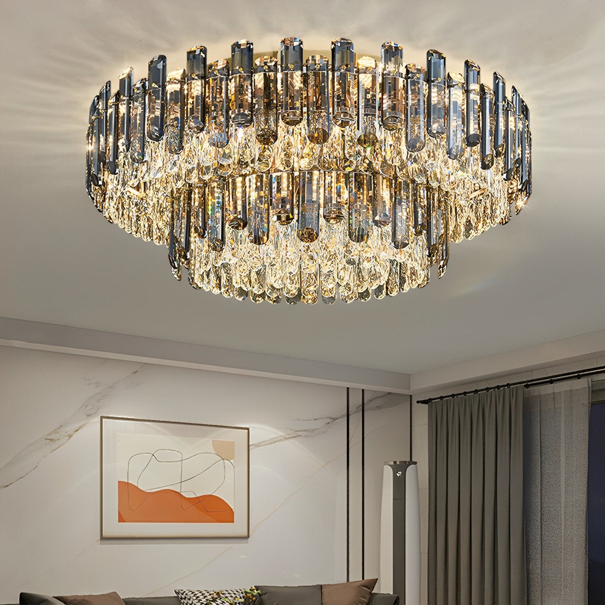 Moderne ronde luxe kristallen plafondlampen