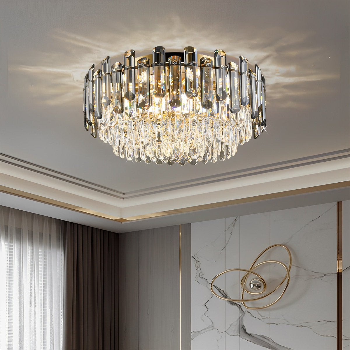 Moderne ronde luxe kristallen plafondlampen