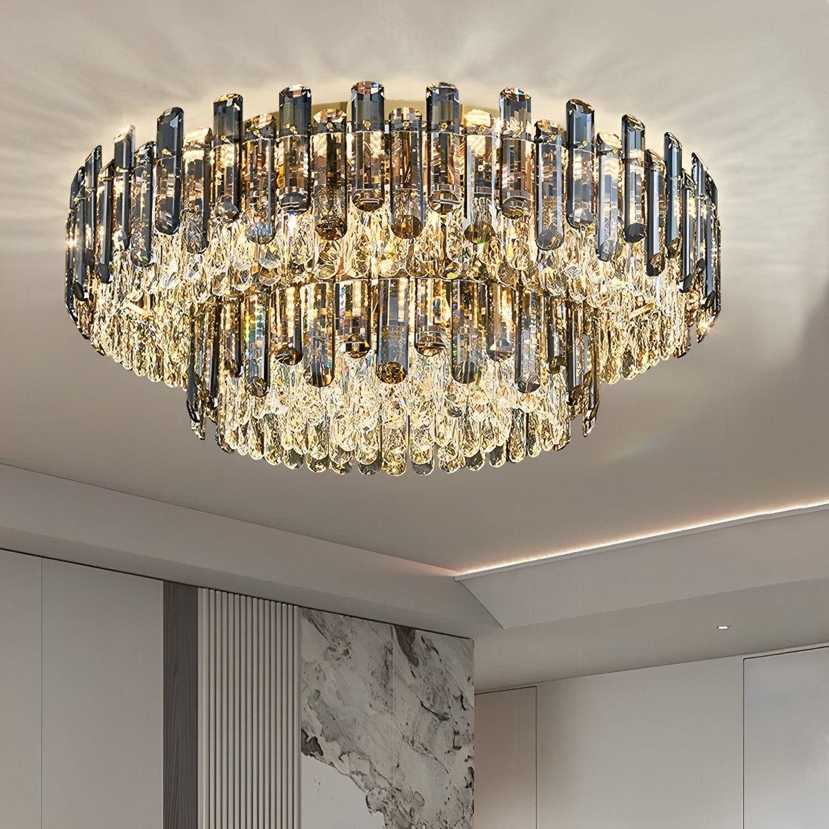 Moderne ronde luxe kristallen plafondlampen