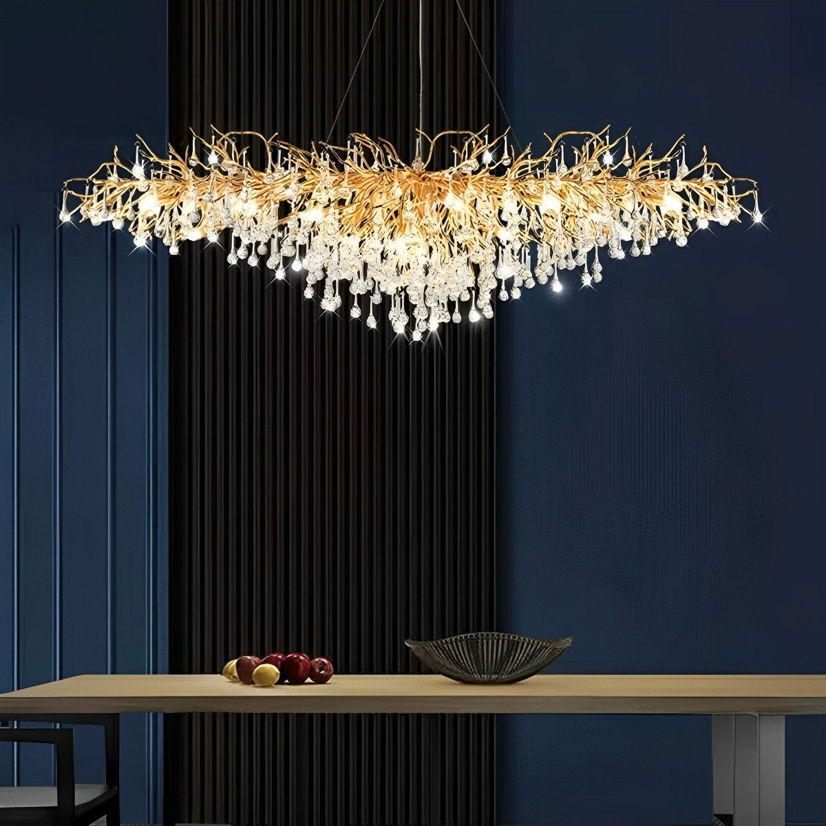 Moderne Luxe Gouden Boomtak Druppel Waterval Kroonluchter Verlichting
