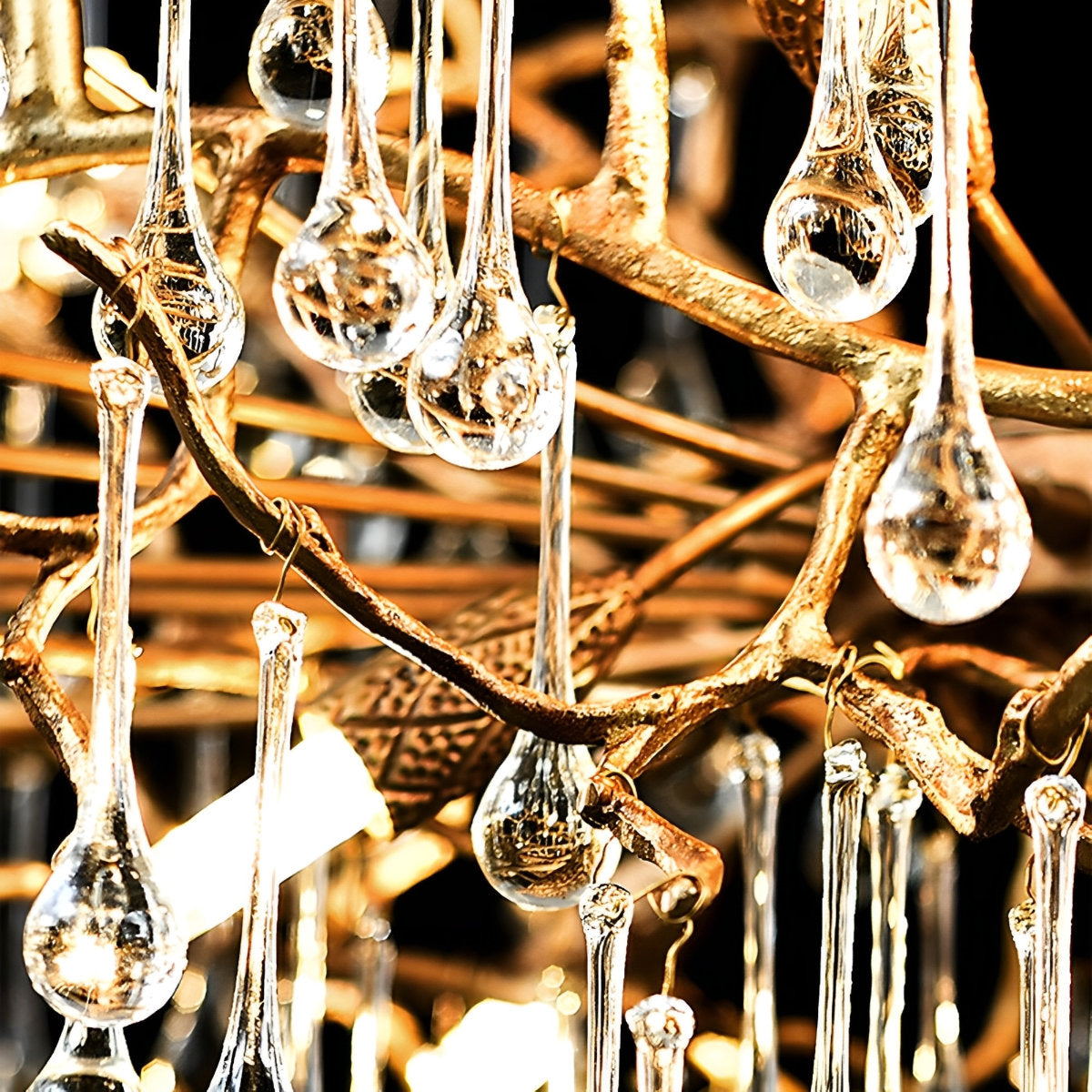 Moderne Luxe Gouden Boomtak Druppel Waterval Kroonluchter Verlichting