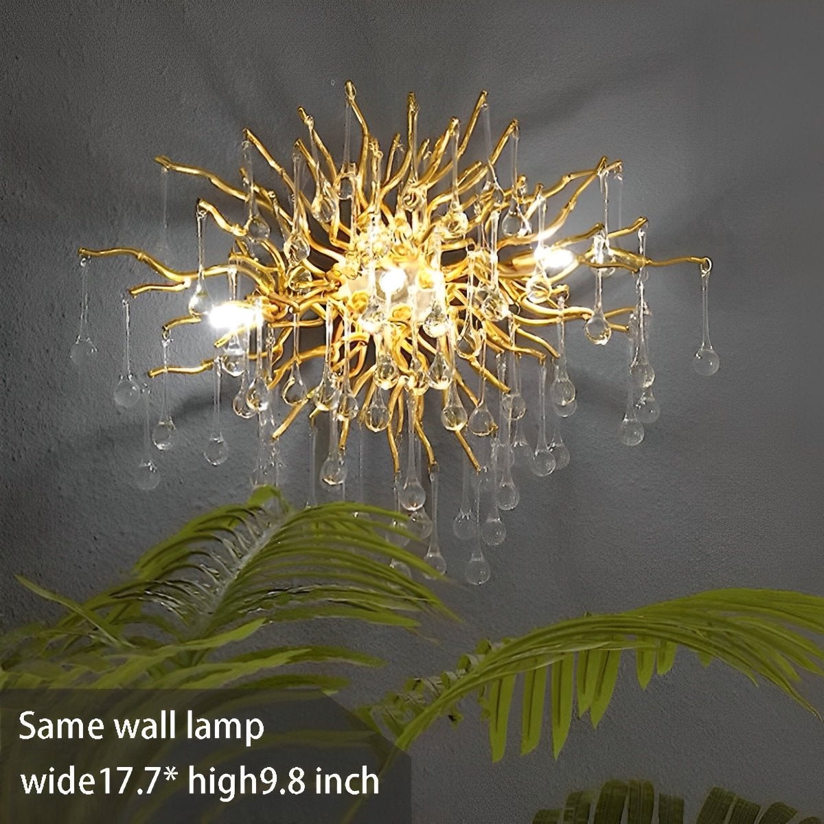 Moderne Luxe Gouden Boomtak Druppel Waterval Kroonluchter Verlichting
