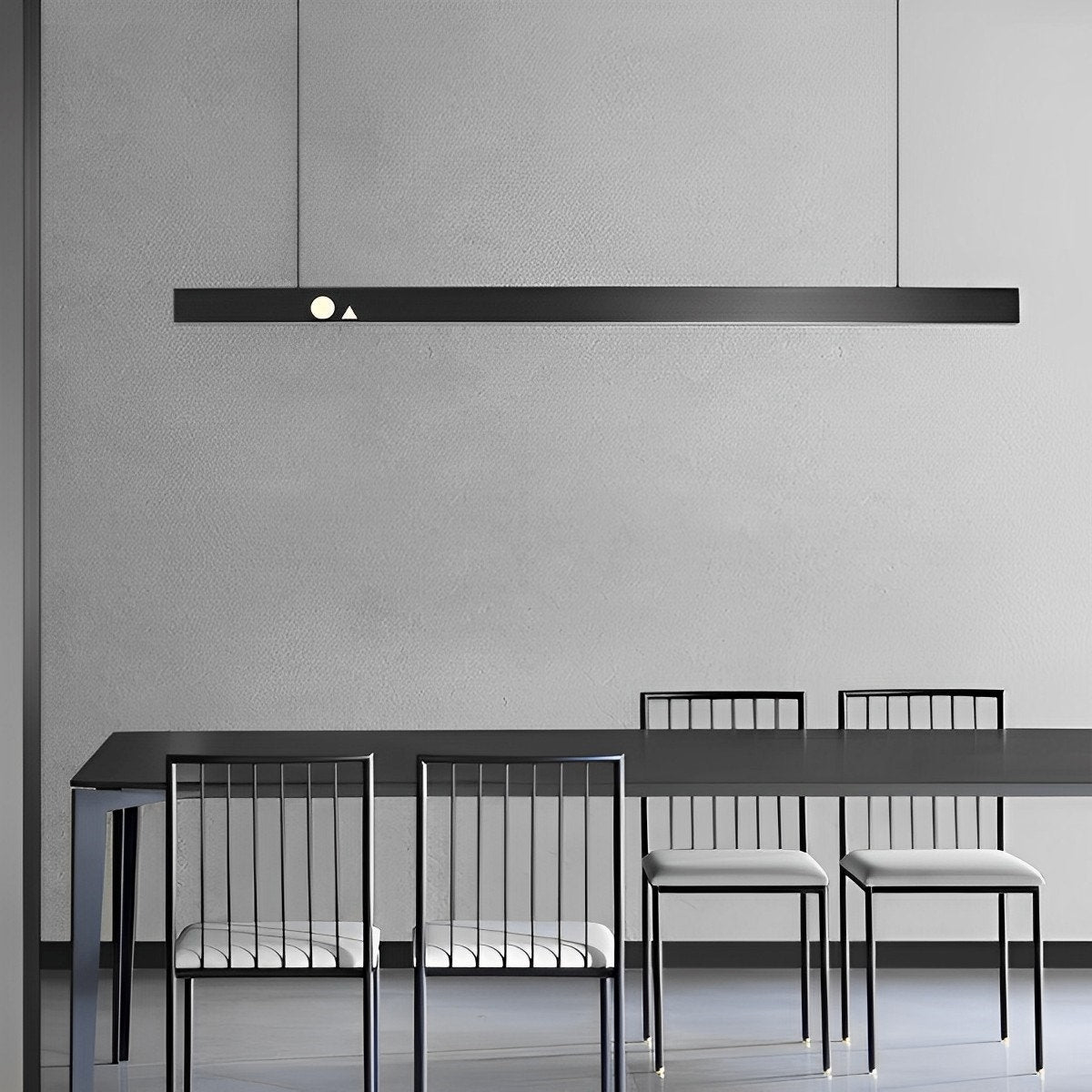 Modern minimalisme zwarte lange industriële plafondlamp voor woonkamer