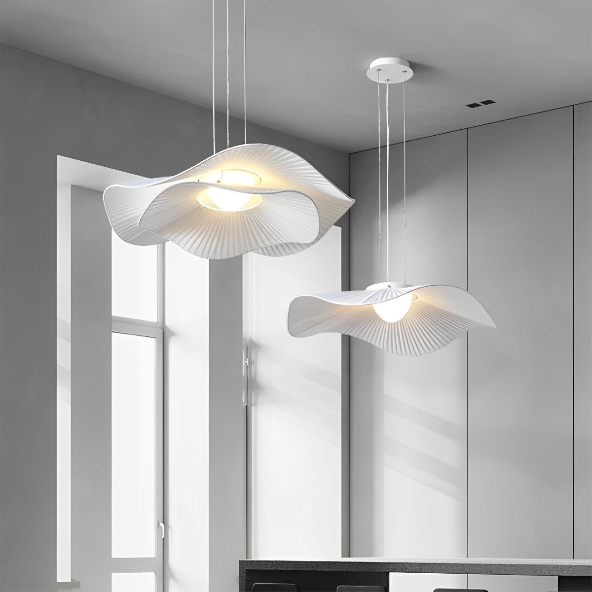 Moderne minimalistische kunst lotusblad hanglamp