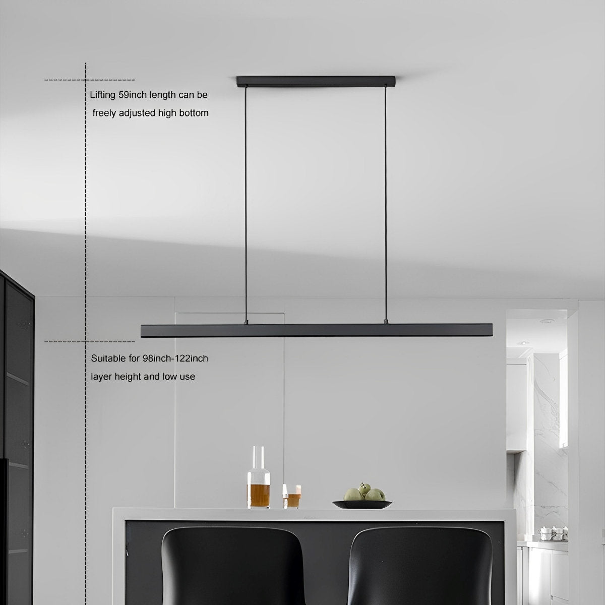 Moderne minimalistische hanglamp LED lange lichtbalk