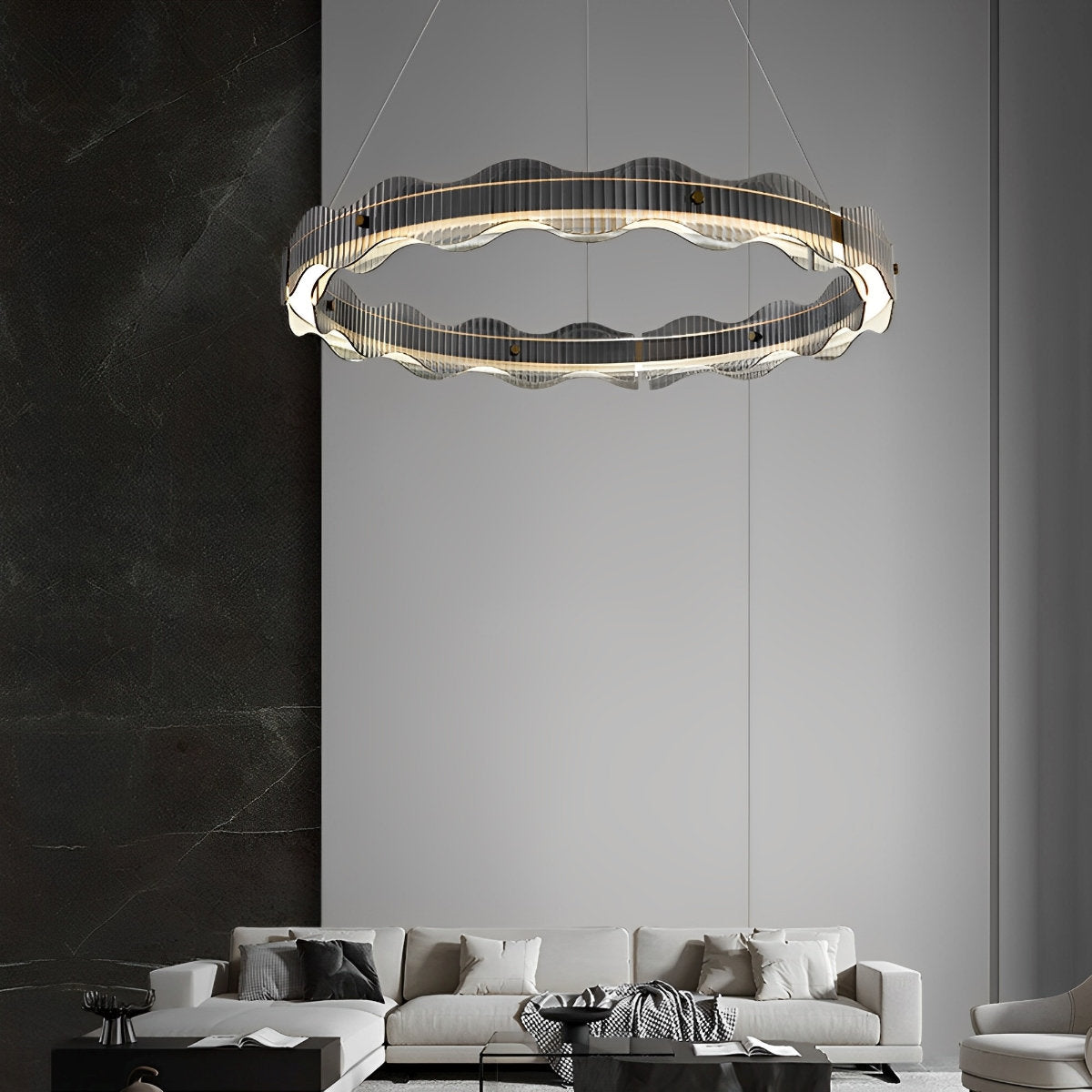 Moderne minimalistische watergolf ronde hanglamp