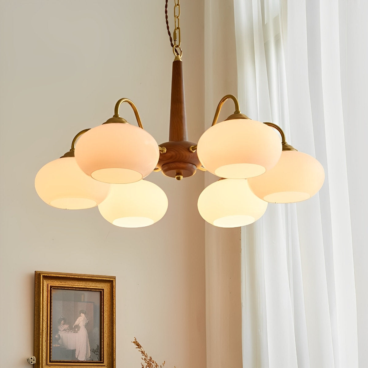 Nordic glazen hout metalen kroonluchter hanglampen