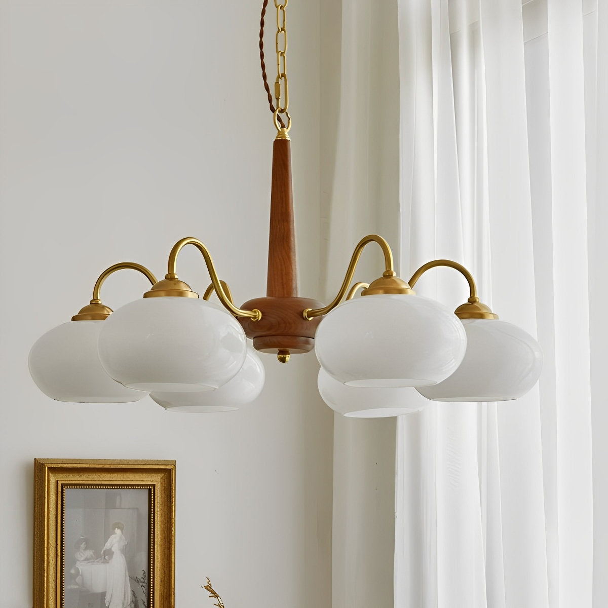 Nordic glazen hout metalen kroonluchter hanglampen